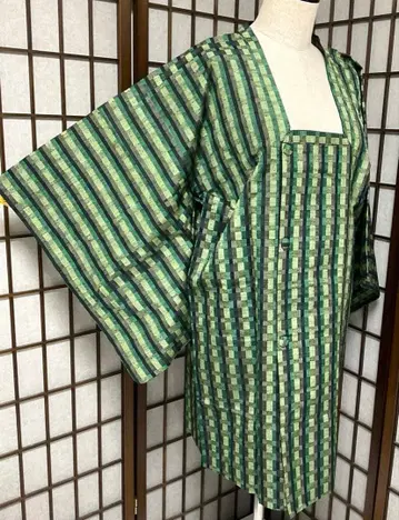 C290 순수 실크 이중 기모노 도효 코트  새상품급 기모노