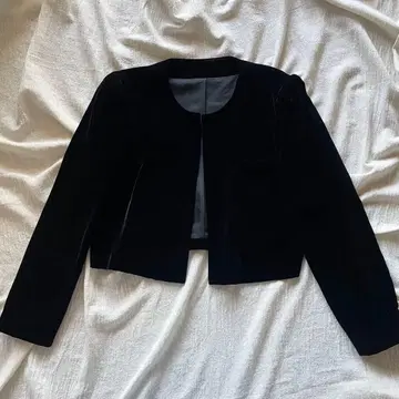 빈티지 블랙 벨벳 자켓 볼레로