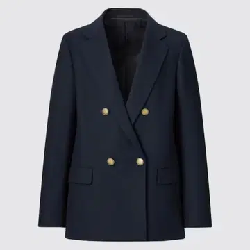 유니클로 테일러드 더블 자켓 골드 버튼 네이비 S