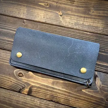 트래커 지갑 2층 구조 가죽 바닥 도치기 가죽