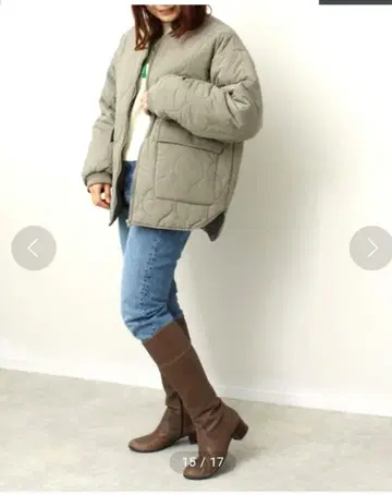 새상품급 호리병 퀼트 코트 자켓