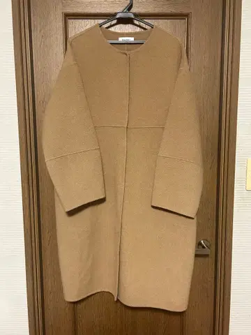 snidel 노카라 롱 코트 울 베이지