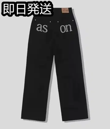 as'on 와이드 팬츠 M 블랙