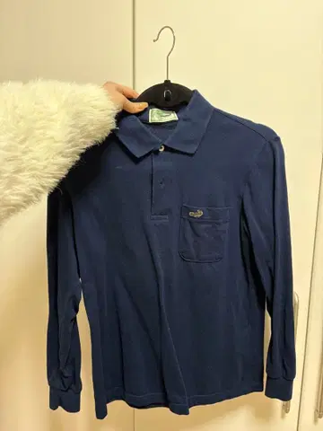 크로커다일 라코스테 네이비 긴팔 피케 셔츠