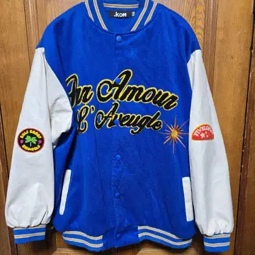 .KOM 바시티 자켓 M 사이즈 파랑/화이트