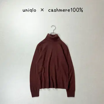 UNIQLO 캐시미어 100% 니트 스웨터 터틀넥 브라운