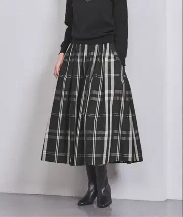 UNITED ARROWS 체크 타프타 스커트 36