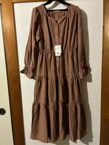 택 포함 새상품 mysa&liina 핑크 브라운 2WAY 원피스 M