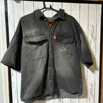 9090 반팔 데님 셔츠