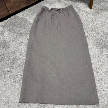 그레이 슬릿 타이 트 스커트