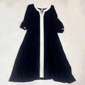 새상품급 GRACE CLASS 벌룬 슬리브 드레스 원피스 골드 버튼