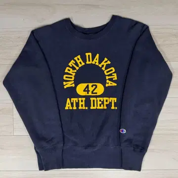 챔피언 리버스 위브 맨투맨 네이비 M 칼리지 프린트