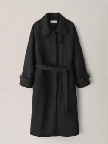 ohotoro 더블린 코트 그레이 울 혼방 롱 코트 벨트 포함