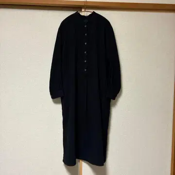 무인양품 카폭 혼방 이중 거즈 긴팔 원피스 M 사이즈