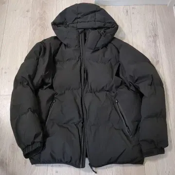 가격 인하 GU 블랙 웜 패딩 자켓 후드 부착 L