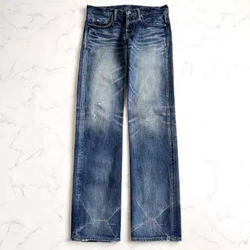 HYSTERIC GLAMOUR 데님 스터드 데미지 가공 히게 허니컴