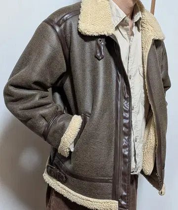 브라운 B-3 무스탕 자켓