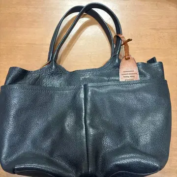 genten 가죽 토트백 블랙