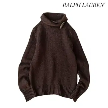 [ 랄프 로렌 ] 캐시미어 울 니트 하이넥 M 브라운 빈티지