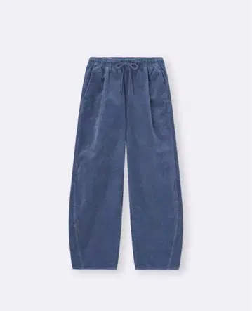 GU 코듀로이 배럴 레그 이지 팬츠 블루