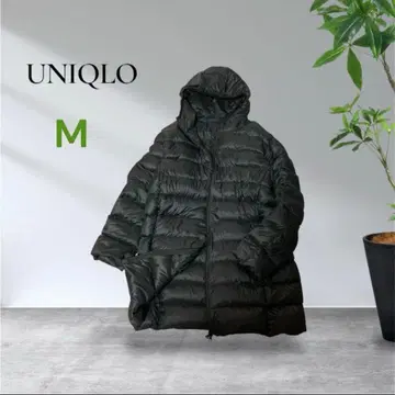 새상품급 유니클로 울트라 라이트 다운 후디드 코트 블랙 롱 다운