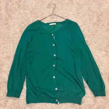 [ studio CLIP ] 세련된 선명한 그린 가디건 긴팔 사이즈 M