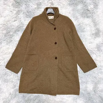 [잔니로 주디체] 36 니트 코트 브라운 출퇴근 입학식 모 100% 고급