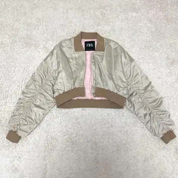 ZARA ma1 블루종 숏 기장 베이지 핑크 M 사이즈