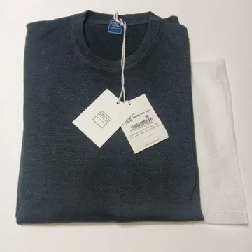 미사용 FEDELI 하이 게이지 울 니트 46 차콜 그레이