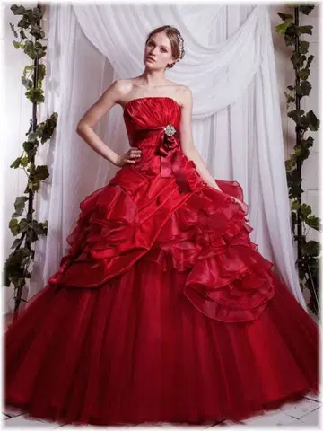 셰에나 두노 레드 스트랩리스 드레스