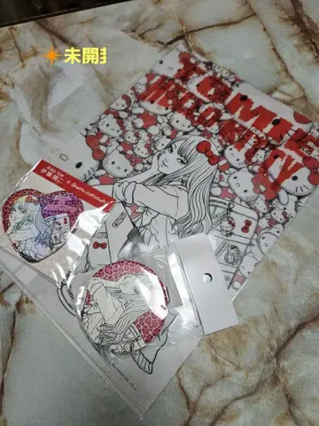 [ 미개봉 ] 헬로키티 x 갸루토미에 캔뱃지 클리어 파일 거울