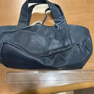 가죽 토트백 블랙 벨 로고