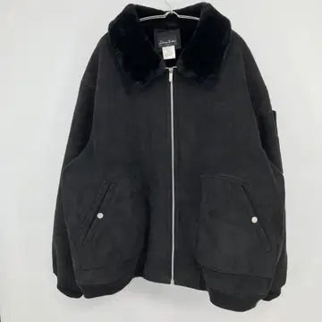 숀 존 블루종 2XL 블랙 페이크 무스탕 스웨이드