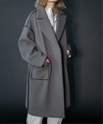 CITY SHOP OUT-SEAM 파이핑 코트 오버 사이즈