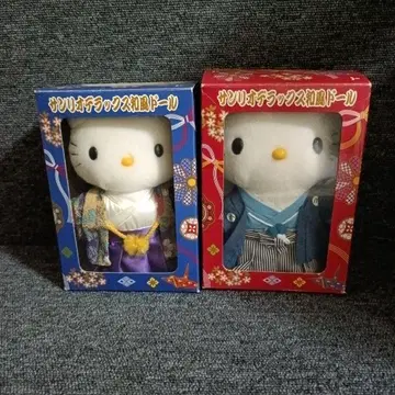 새상품 산리오 디럭스 일본풍 인형 키티 다니엘 2체