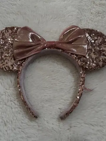 미니 마우스 귀 머리띠 로즈 골드