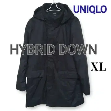 새상품급 유니클로 하이브리드 다운 코트 블랙 XL 방한 발수 흡습 발열