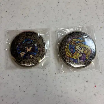 디즈니 금 캔뱃지 2개 세트