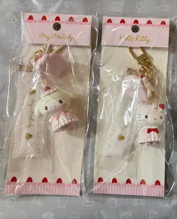 헬로키티 마이멜로디 딸기 휘핑 케이크 키링 산리오