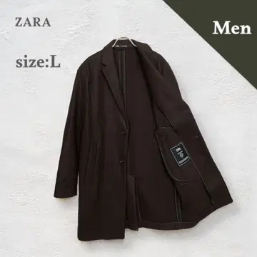자라 ZARA 남성용 체스터 코트 루즈핏 빅 사이즈 브라운 L