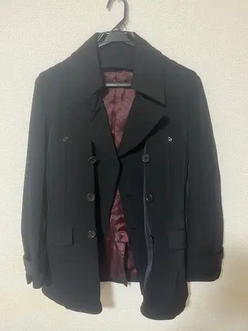 COMME CA MEN 미들 기장 P 코트 블랙