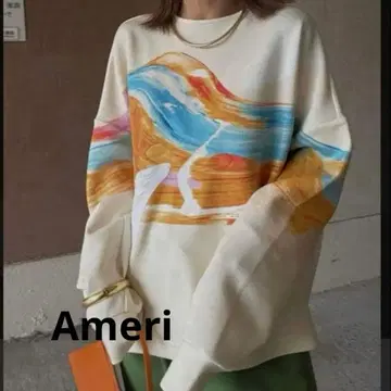 Ameri HAILEY WAVE ART SWEAT 맨투맨 트레이닝복