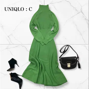 UNIQLO C 엑스트라 파인 메리노 모크넥 원피스 M 니트