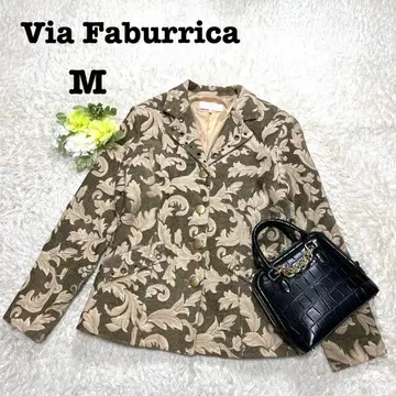 비아파브리카 테일러드 자켓 스터드 올 패턴 레트로 골드 버튼 M