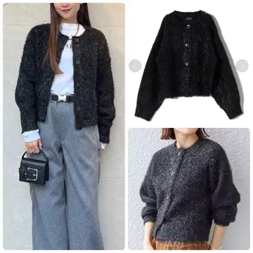 [ 미사용급 ] SHIPS 쉽스 글리터 라메 크루넥 가디건