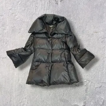 다운 90% 블랙 다운 코트 미들 기장 깔끔한 출퇴근 경량 방한