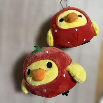 리락쿠마 키이로이토리 딸기 봉제 인형 & 마스코트 키링 레트로