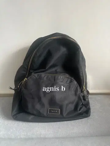 [ agnis b ] 블랙 나일론 백팩
