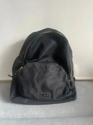 [ agnis b ] 블랙 나일론 백팩