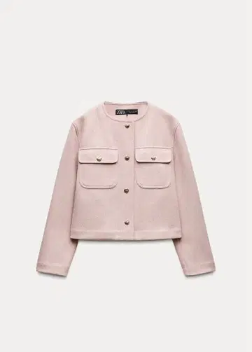 ZARA 포켓 소프트 자켓 핑크 M